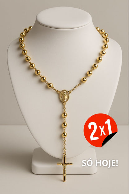 Terço folheado a ouro 18K – (OFERTA 2x1)